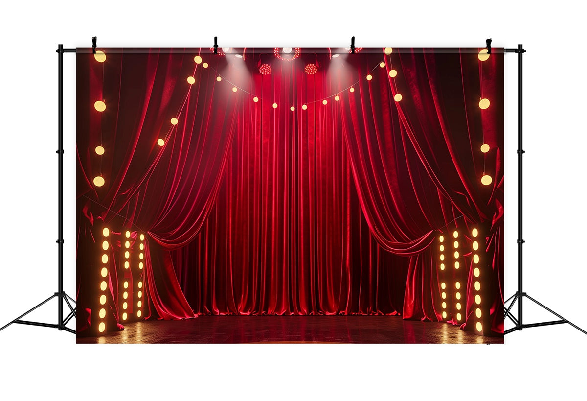 Red Carpet Photo Backdrop Glam Drapes Spotlights Backdrop UK GQ4-89