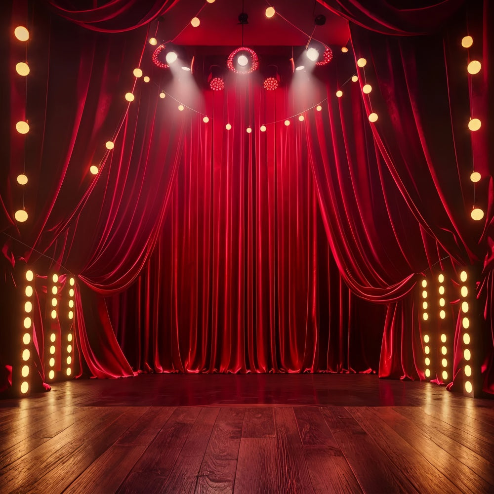 Red Carpet Photo Backdrop Glam Drapes Spotlights Backdrop UK GQ4-89