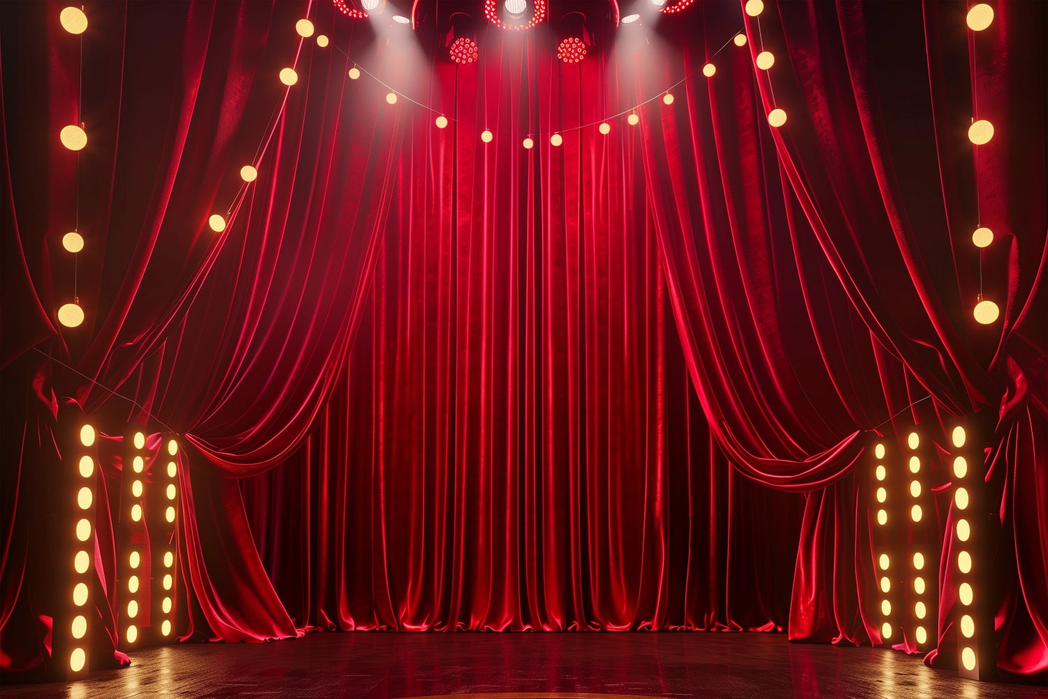 Red Carpet Photo Backdrop Glam Drapes Spotlights Backdrop UK GQ4-89