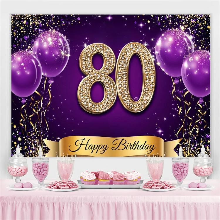 Personalized Birthday Backdrops 80th Diamond Balloon Backdrop UK GQ4-9