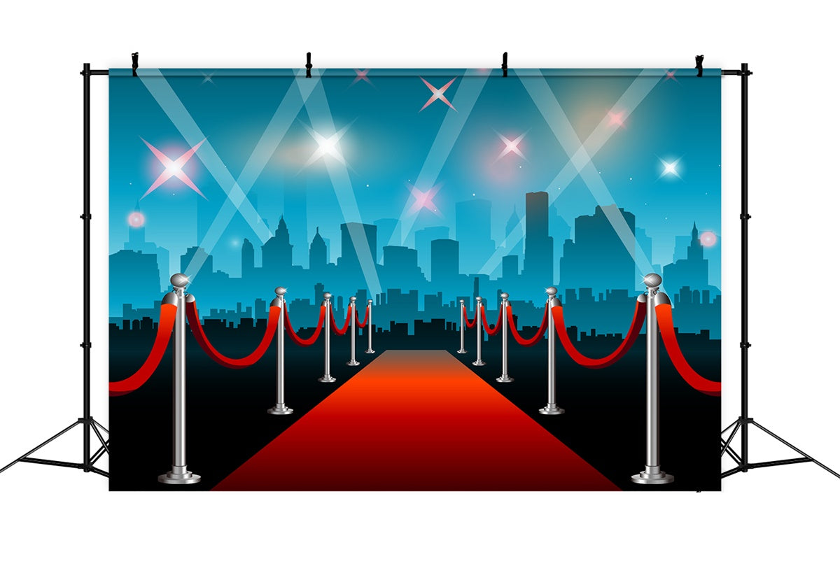 Red Carpet Backdrops City Lights Blue Skyline Backdrop UK GQ4-90