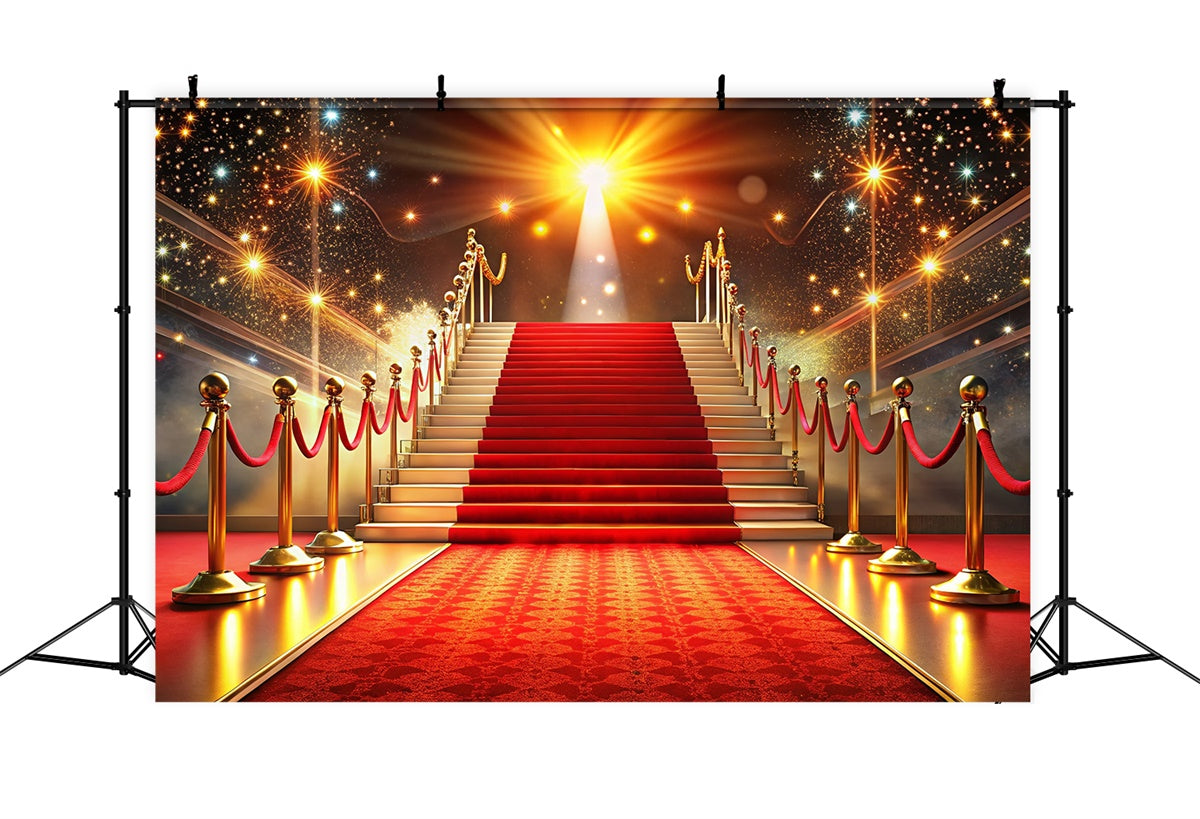 Red Carpet Backdrop Luxurious Staircase Sparkles Backdrop UK GQ4-91