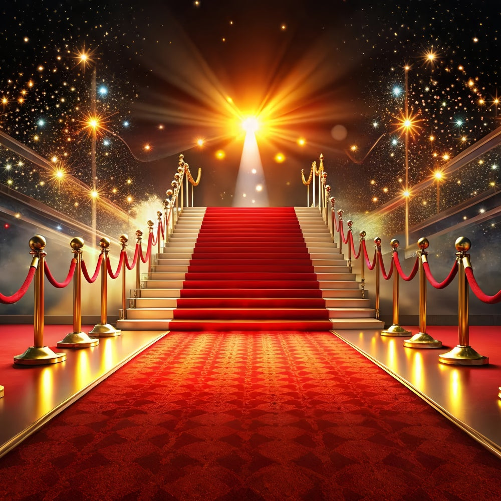 Red Carpet Backdrop Luxurious Staircase Sparkles Backdrop UK GQ4-91