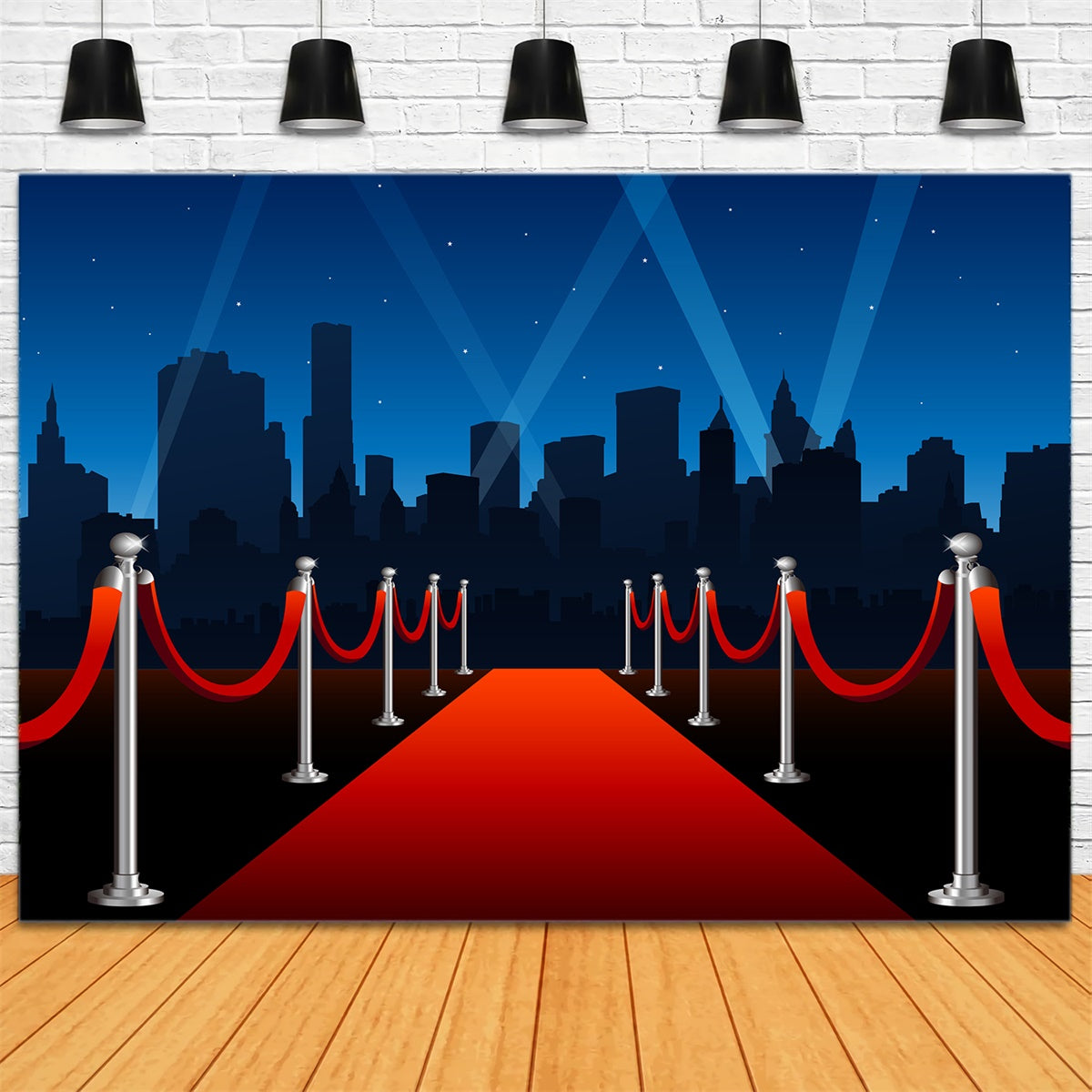 Red Carpet Photo Backdrop Glamorous Night City Backdrop UK GQ4-96
