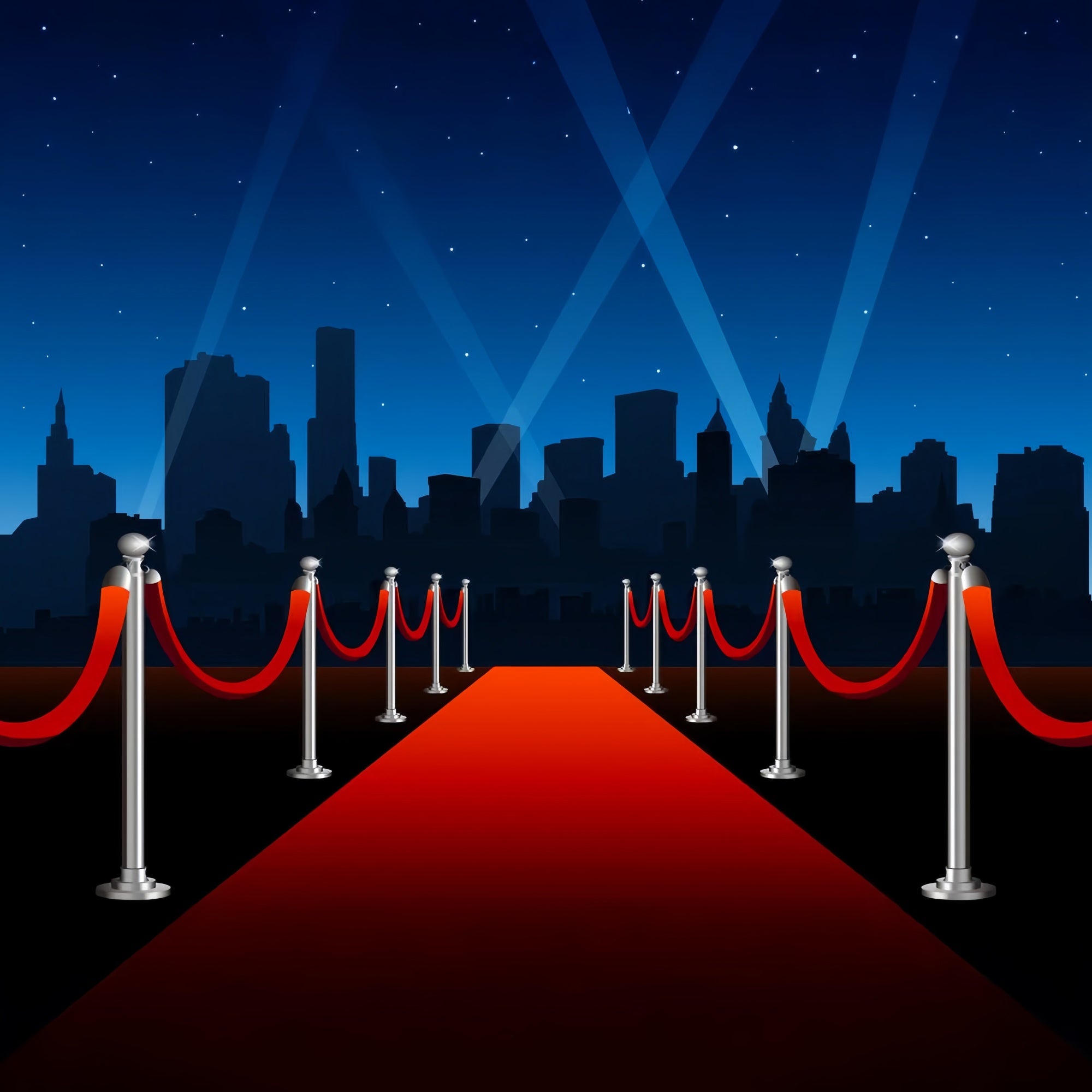 Red Carpet Photo Backdrop Glamorous Night City Backdrop UK GQ4-96