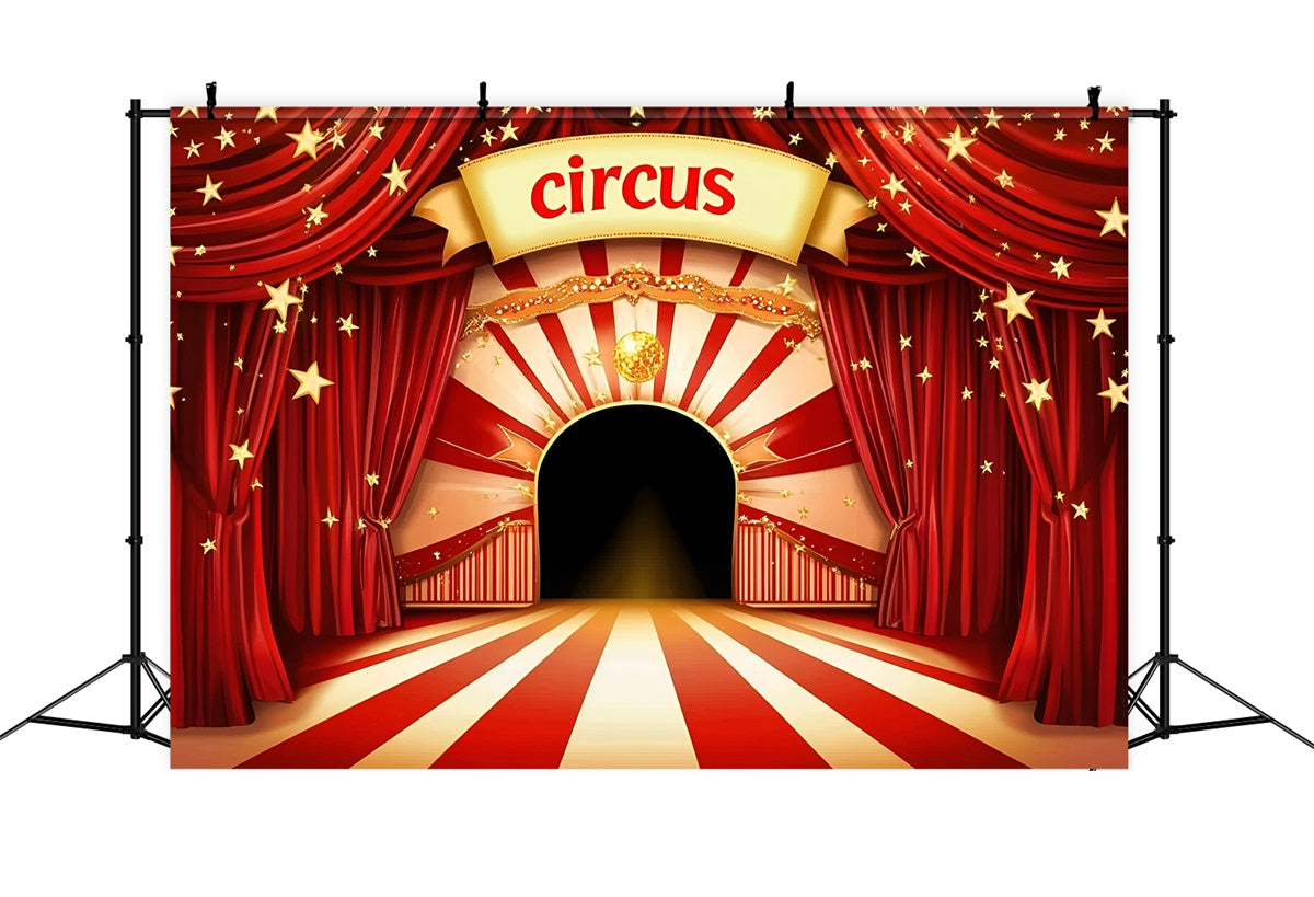 Circus Photo Backdrop Classic Circus Red Curtain Backdrop UK GQ5-107