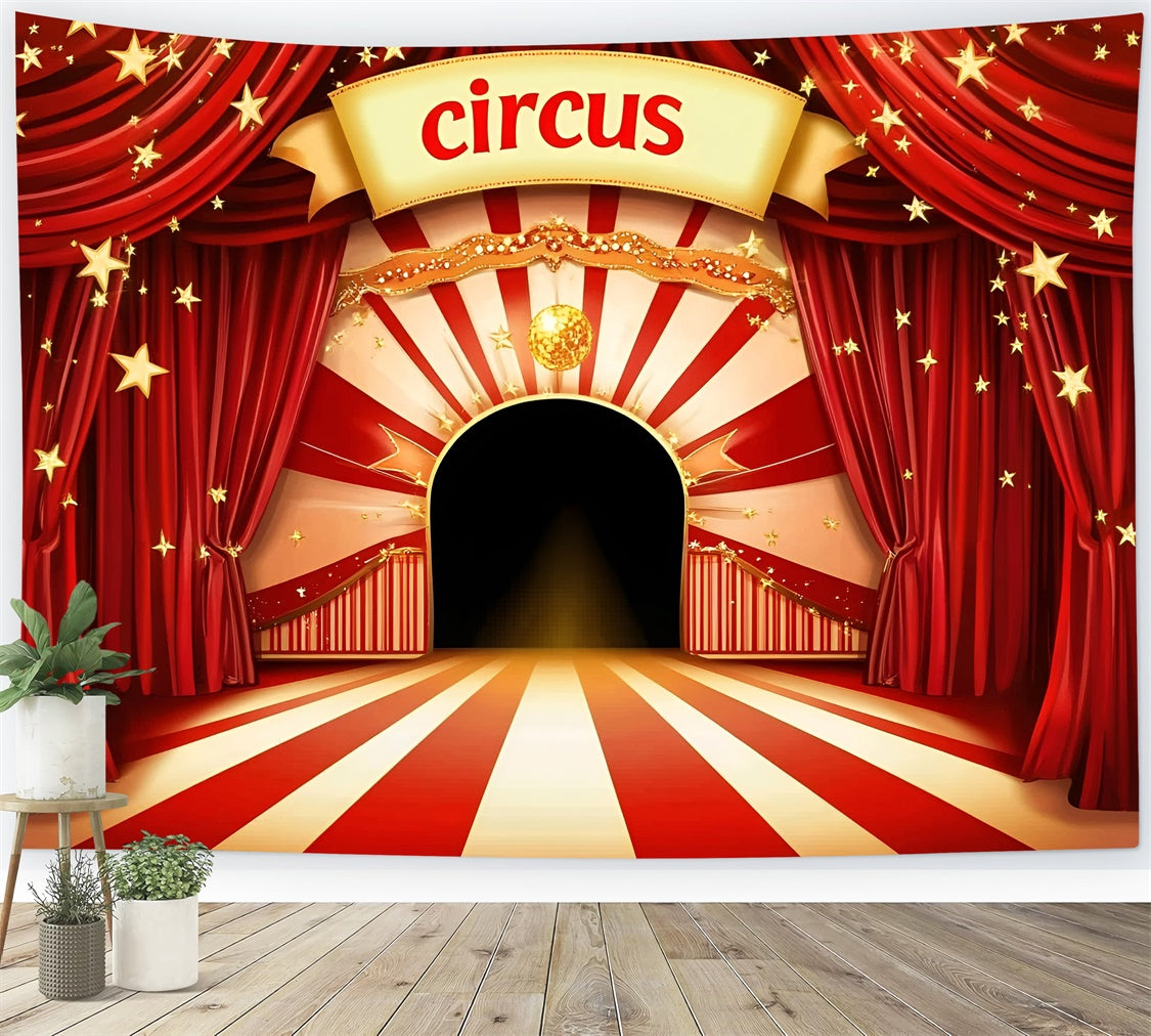 Circus Photo Backdrop Classic Circus Red Curtain Backdrop UK GQ5-107
