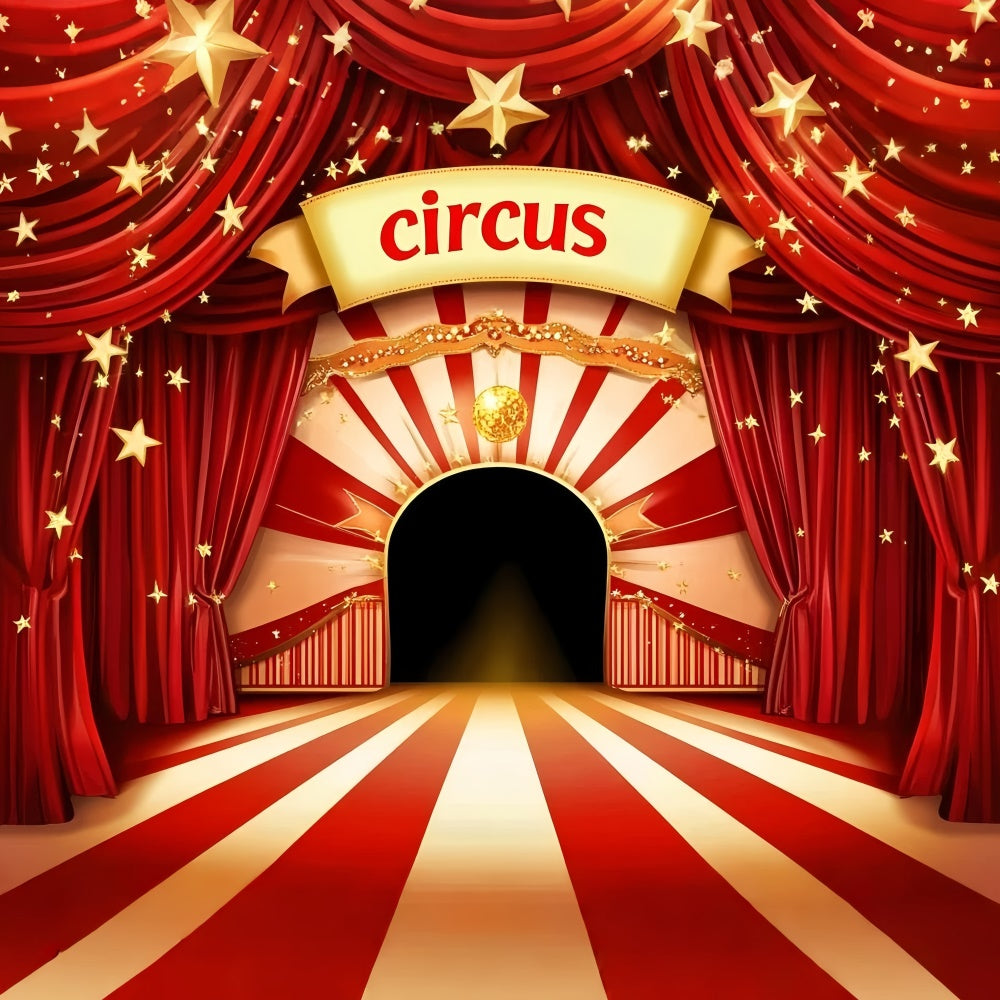 Circus Photo Backdrop Classic Circus Red Curtain Backdrop UK GQ5-107