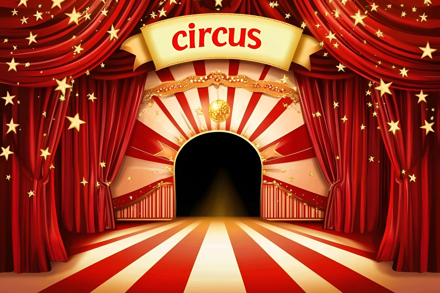 Circus Photo Backdrop Classic Circus Red Curtain Backdrop UK GQ5-107