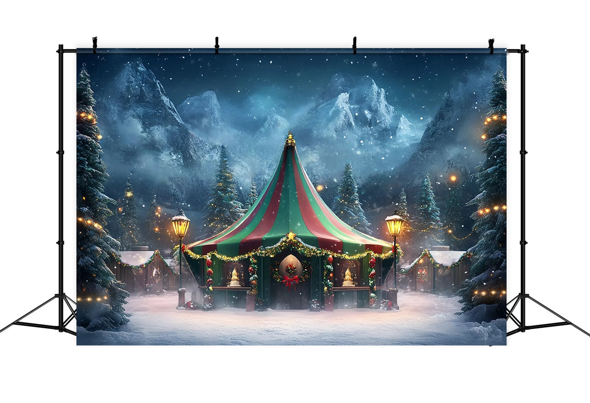 Carnival Tent Backdrop Winter Magic Tent Wreath Backdrop UK GQ5-116