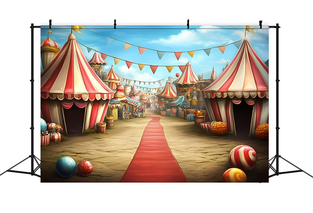 Circus Backdrops Carnival Tents Street Market Backdrop UK GQ5-125