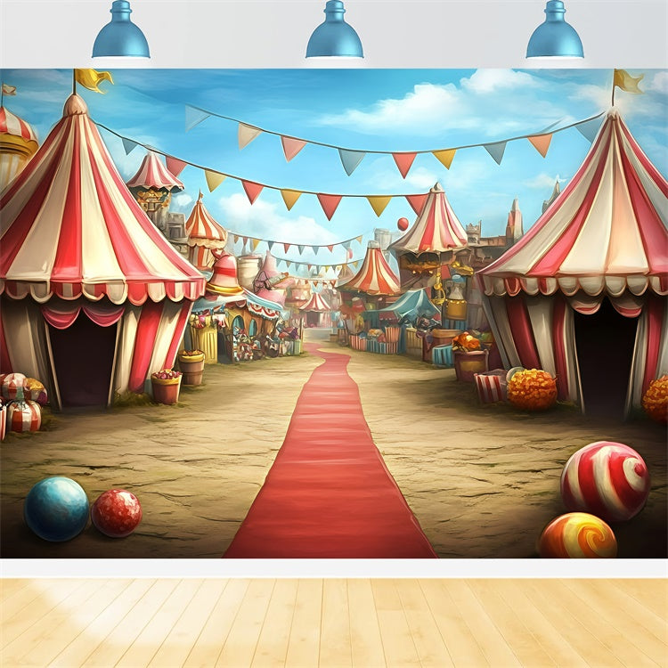 Circus Backdrops Carnival Tents Street Market Backdrop UK GQ5-125