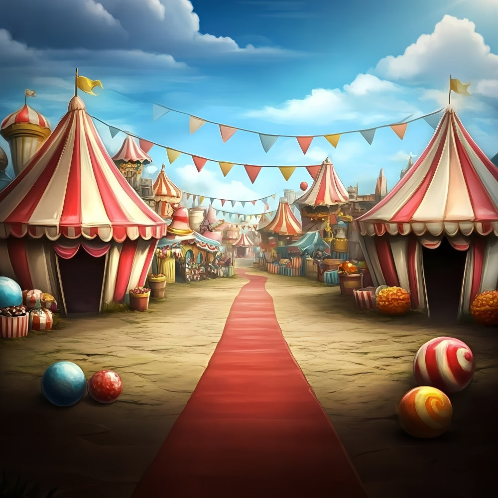 Circus Backdrops Carnival Tents Street Market Backdrop UK GQ5-125