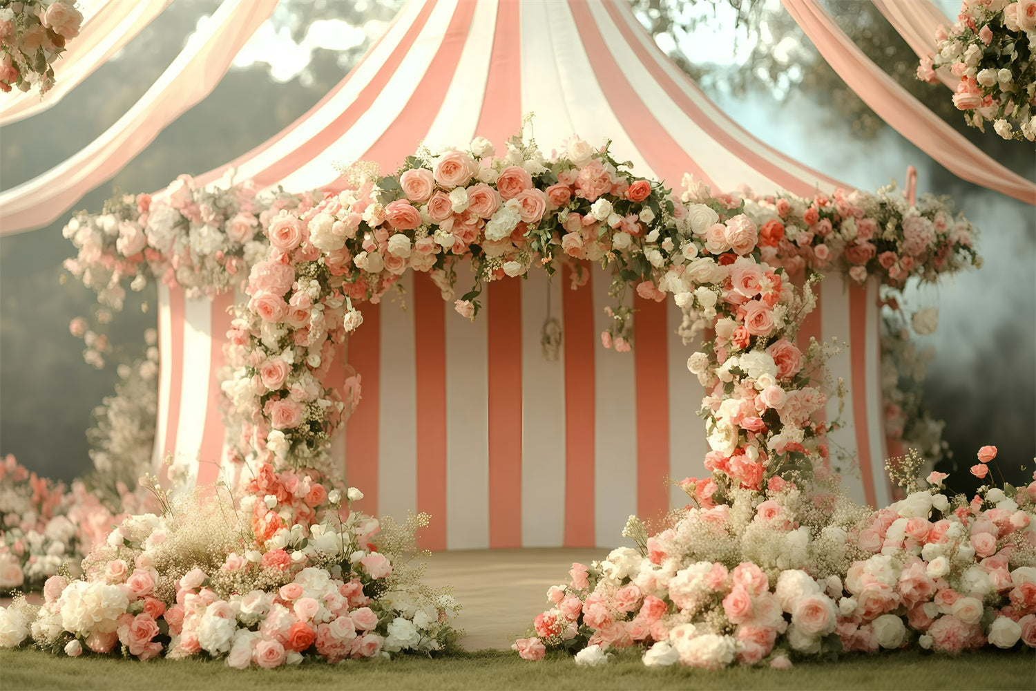 Carnival Photo Backdrop Romantic Rose Arch Tent Backdrop UK GQ5-134
