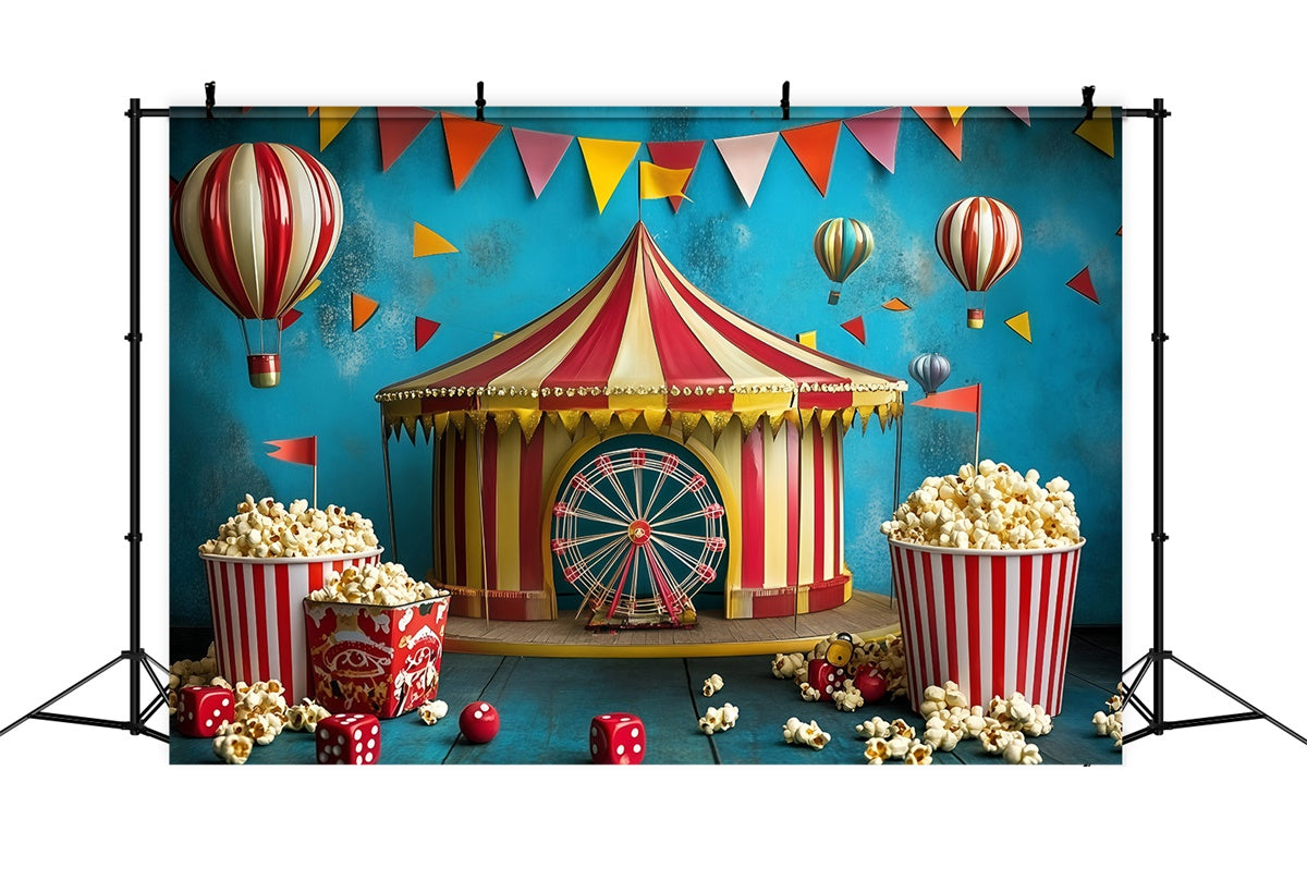 Circus Photo Backdrop Fun Carnival Tent Popcorn Backdrop UK GQ5-135