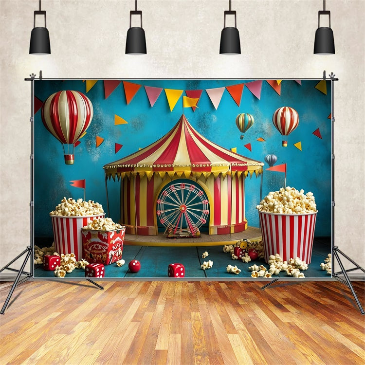 Circus Photo Backdrop Fun Carnival Tent Popcorn Backdrop UK GQ5-135