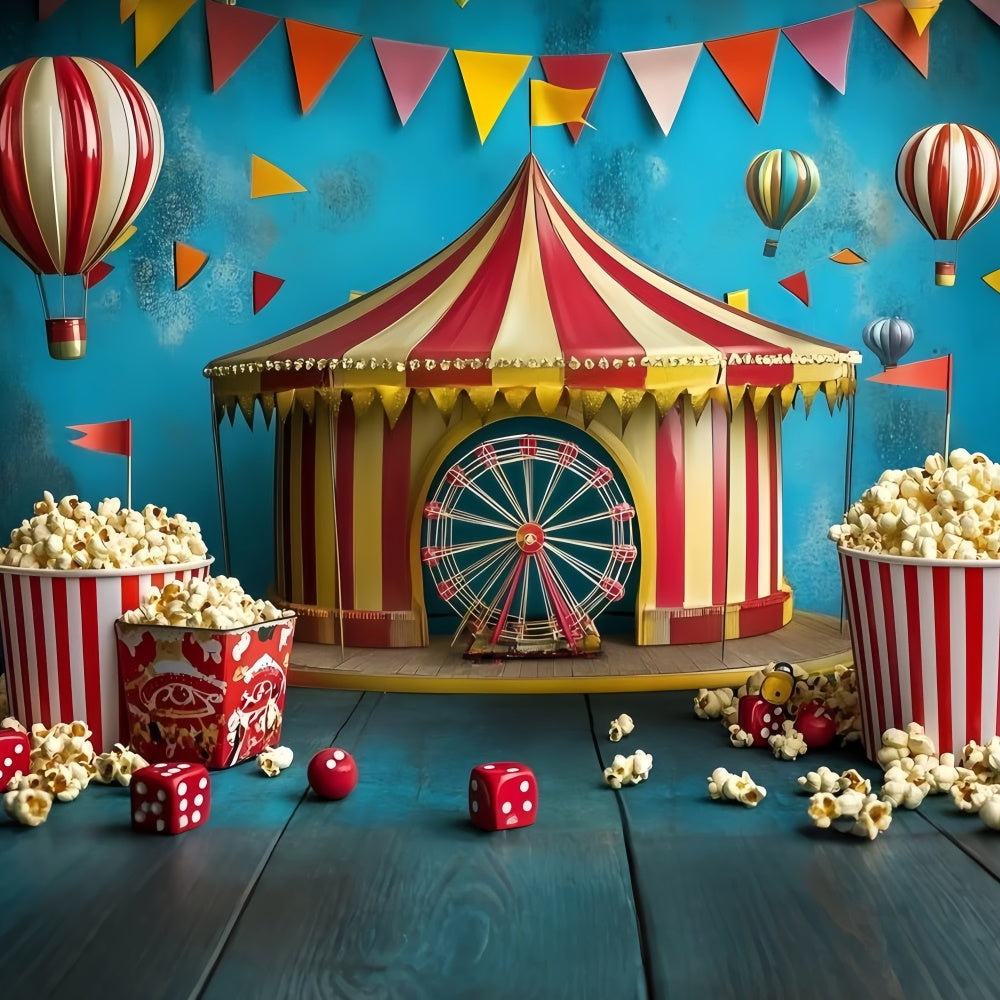 Circus Photo Backdrop Fun Carnival Tent Popcorn Backdrop UK GQ5-135