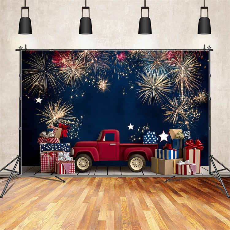 Fireworks Backdrop Firework Red Truck Children Backdrops UK GQ5-179