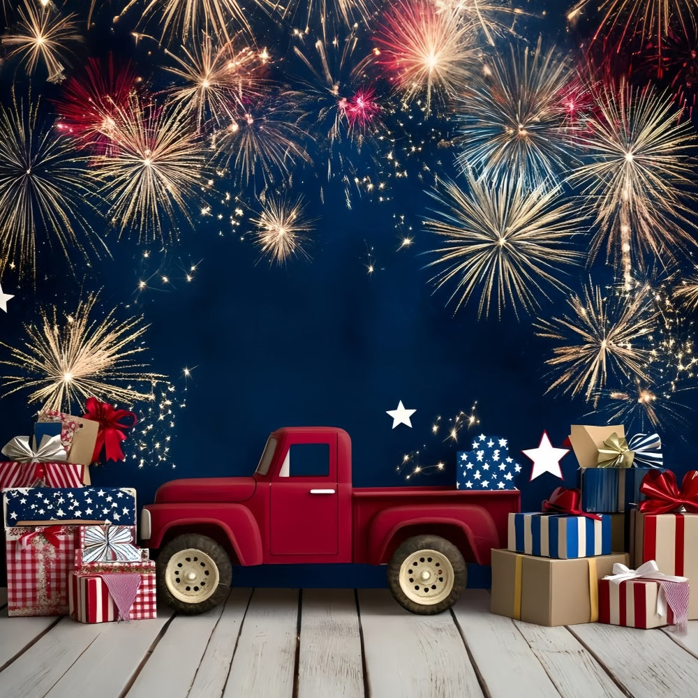 Fireworks Backdrop Firework Red Truck Children Backdrops UK GQ5-179