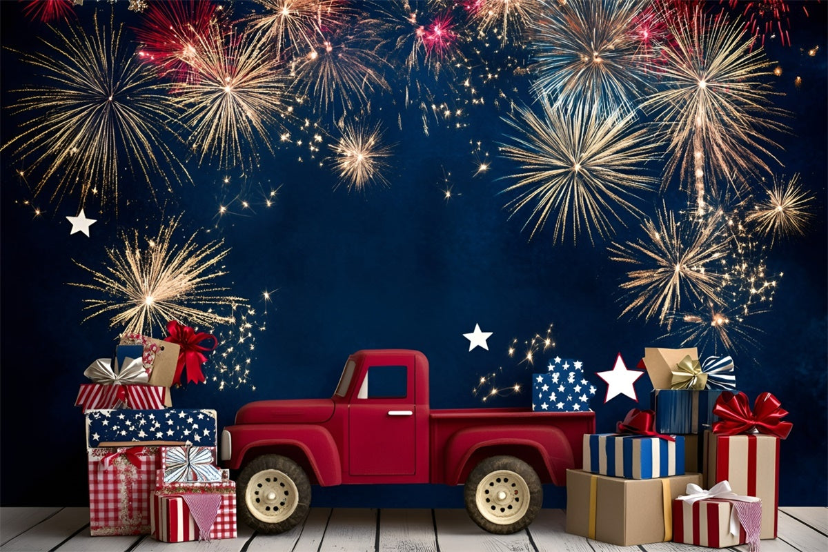Fireworks Backdrop Firework Red Truck Children Backdrops UK GQ5-179