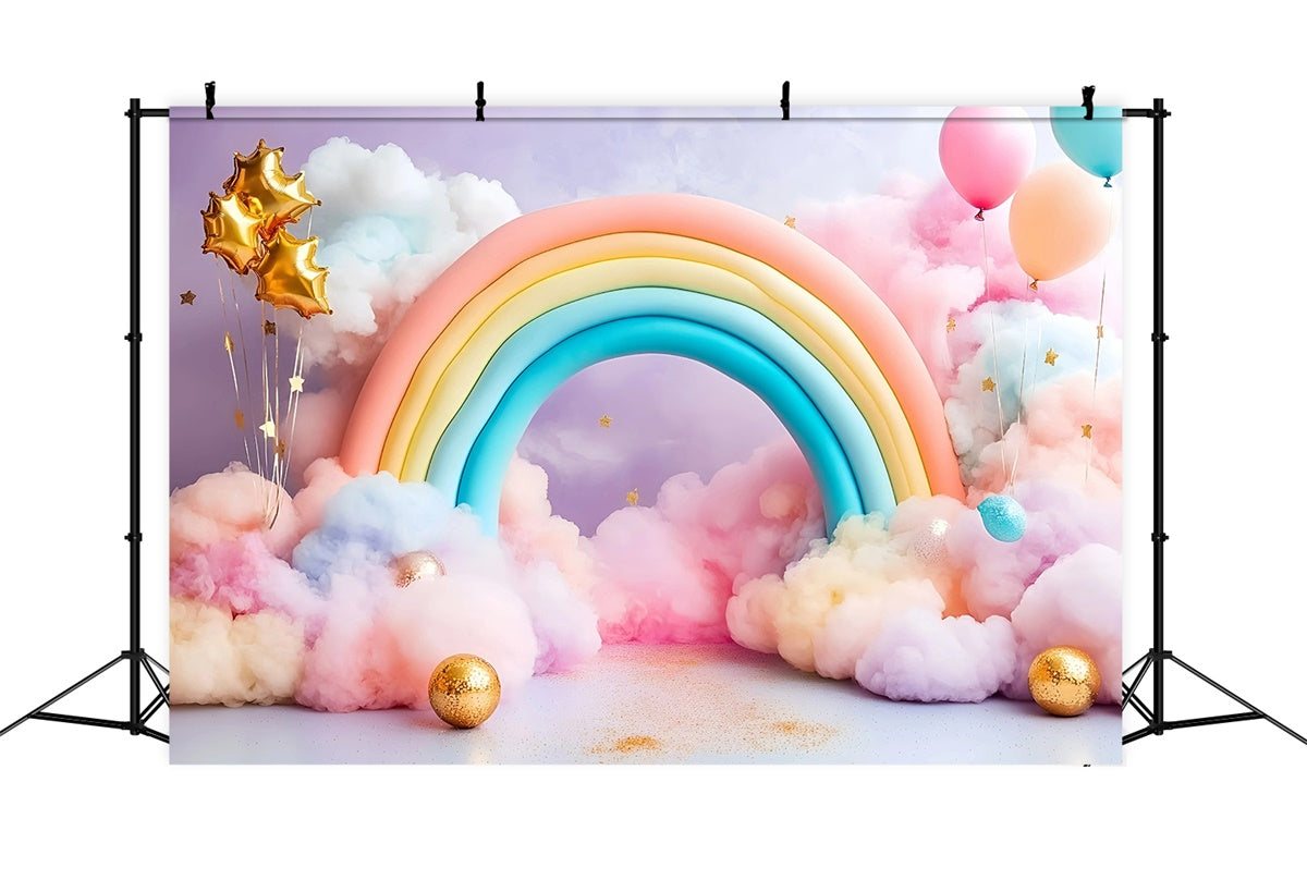 Rainbow Photo Backdrop Pastel Balloon Archway Kids Backdrop UK GQ5-189