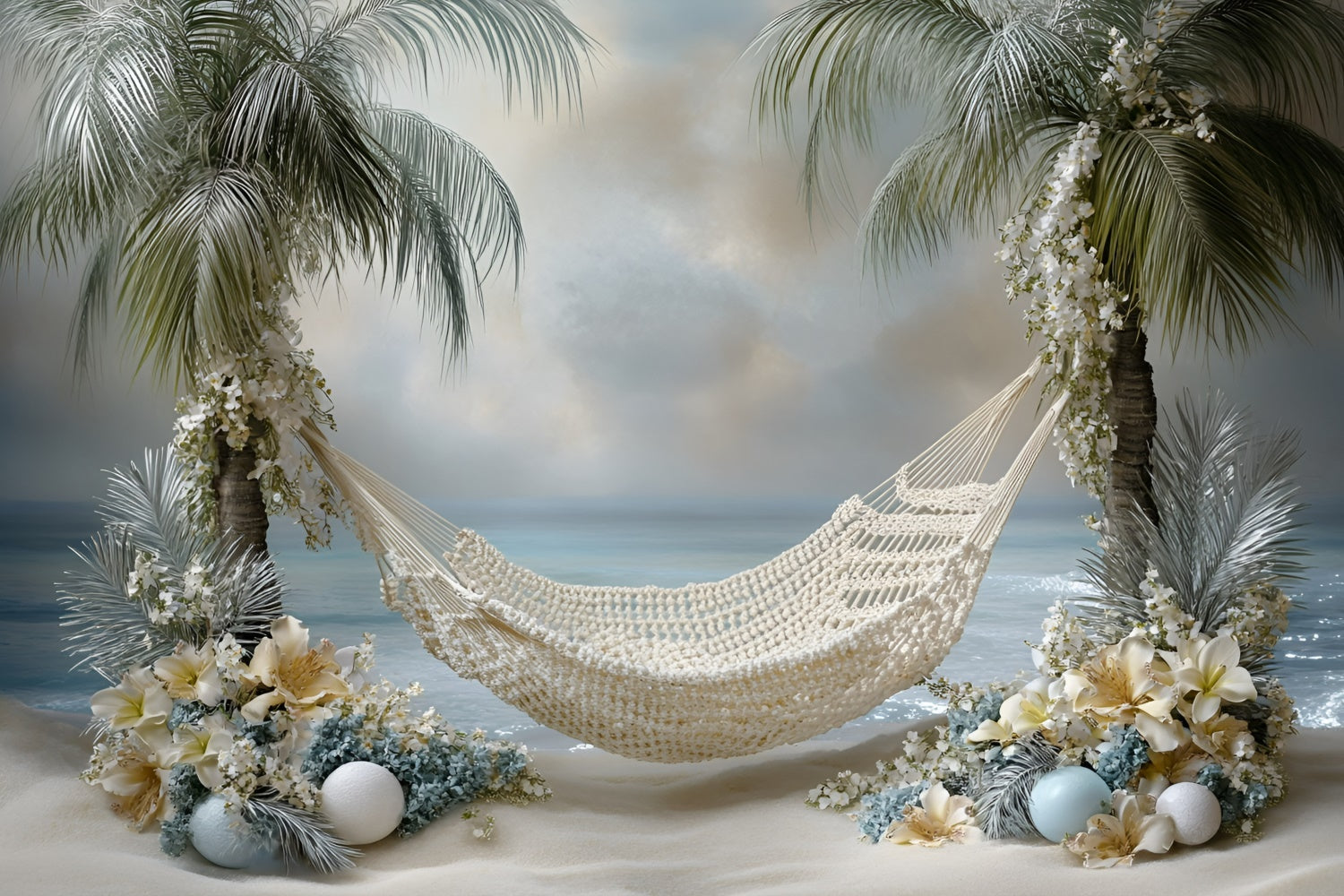 Photography Backdrops For Kids Floral Beach Palm Backdrop UK GQ5-204