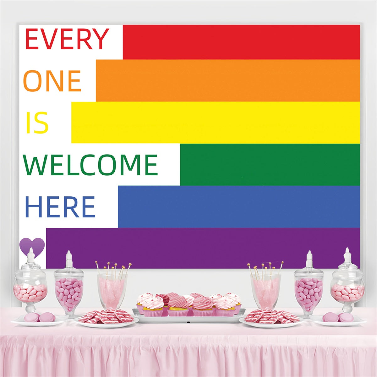 Pride Backdrop Striped Minimalist Welcome Backdrop UK GQ5-219