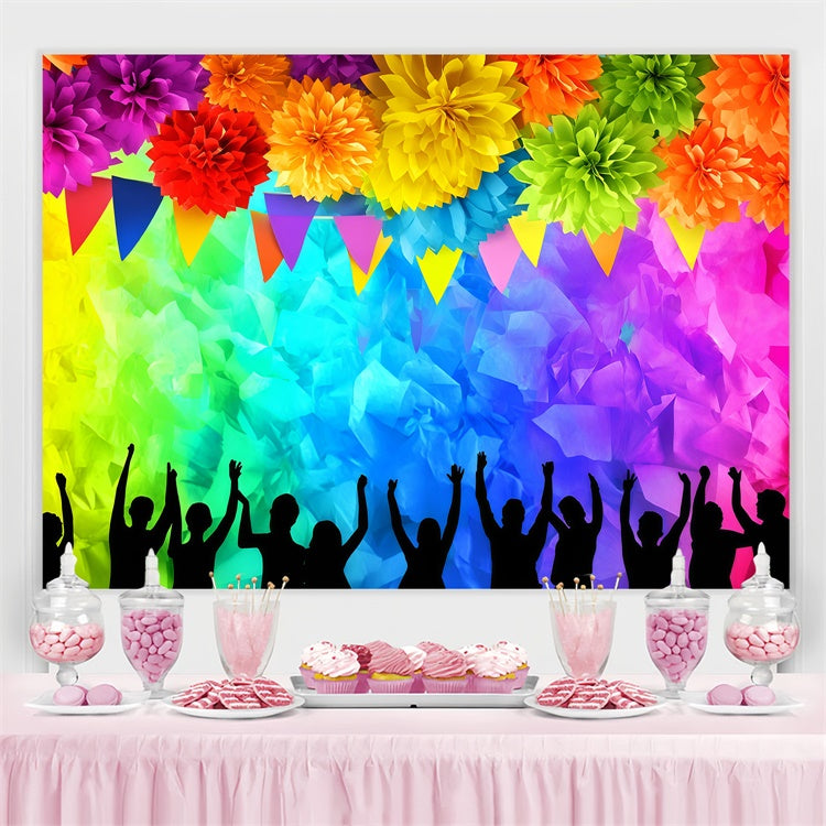 Pride Month Backdrop Flower Dance Party Backdrop UK GQ5-225