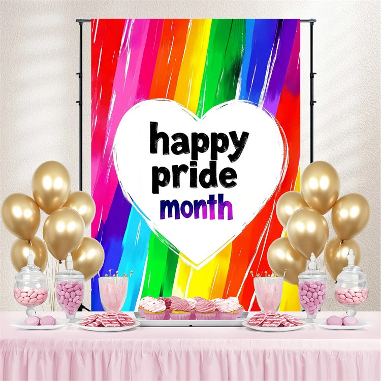 Pride Month Backdrop Rainbow Painted Love Backdrop UK GQ5-240