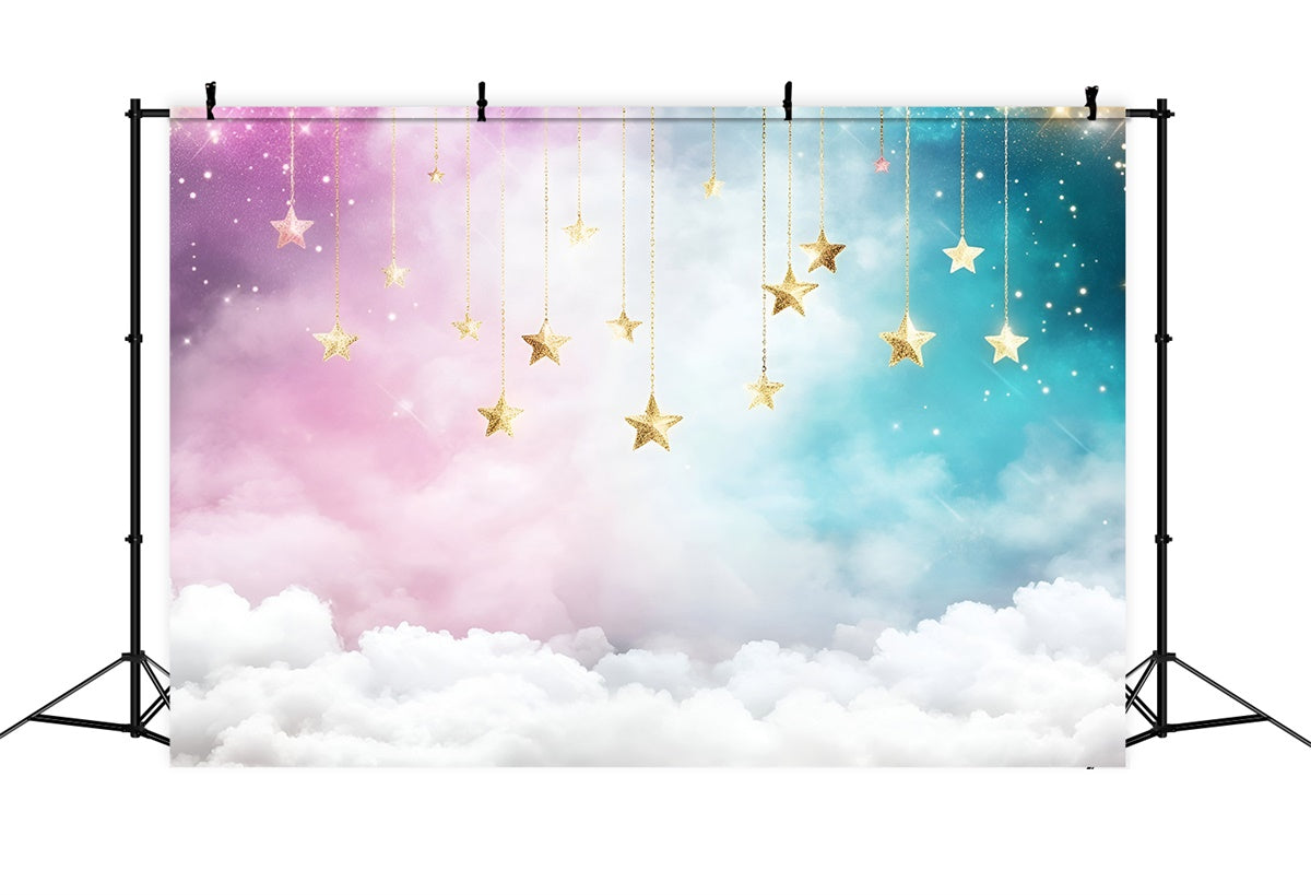 Starry Sky Backdrop Hanging Stars Pastel Sky Backdrop UK GQ5-53