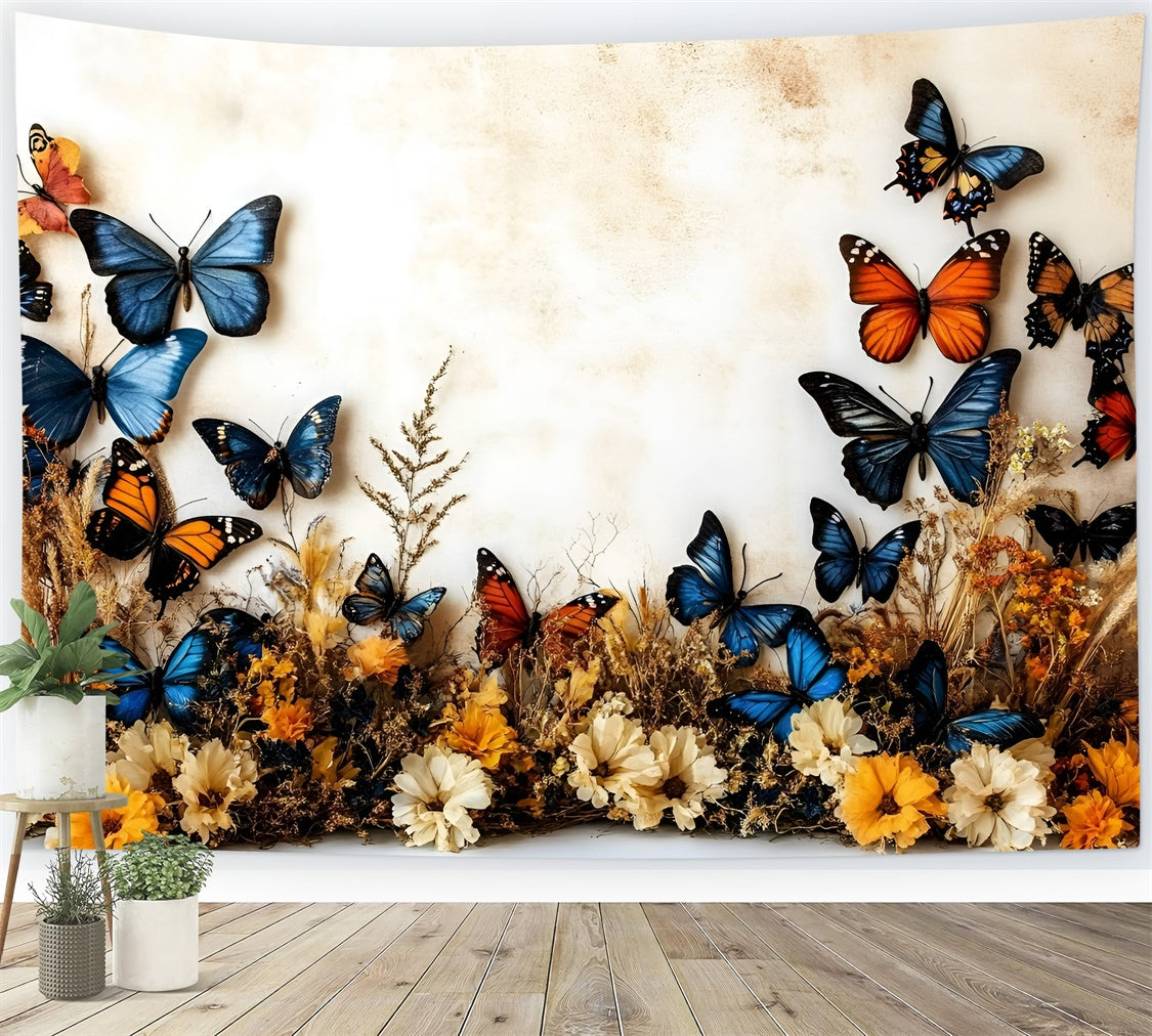 Fall Photography Backdrops Rustic Flower Butterfly Backdrop UK GQ5-79
