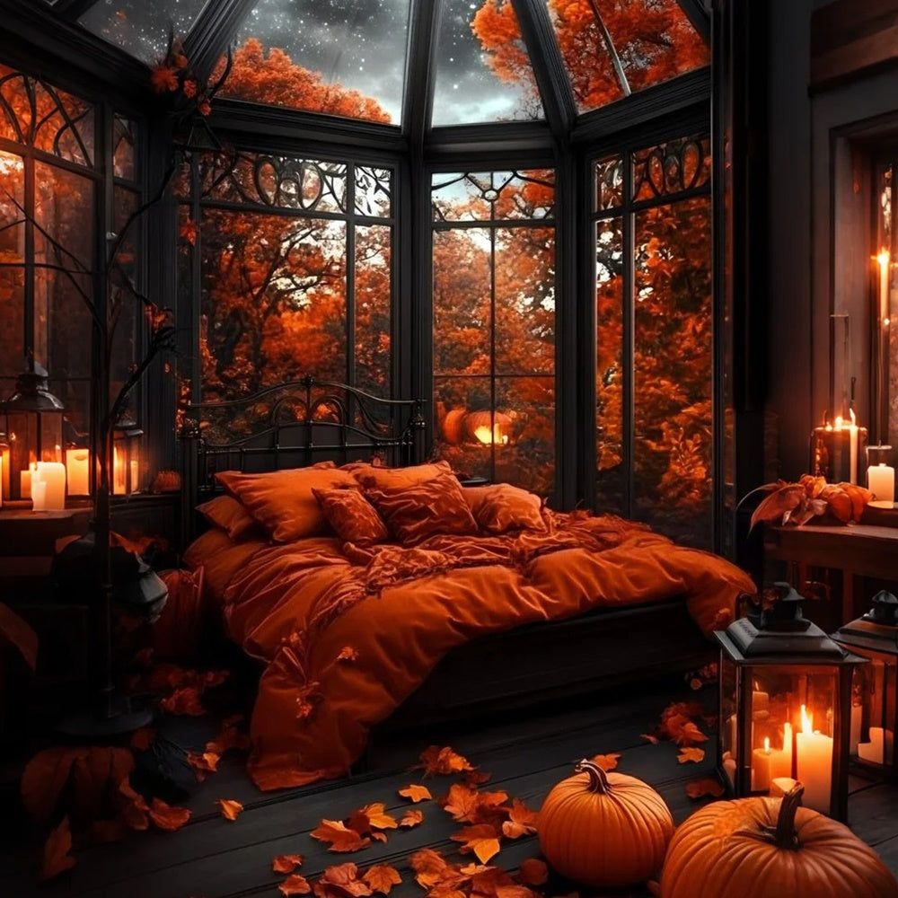 Autumn Backdrop Bedroom Glass Ceiling Stars Backdrop UK GQ5-88