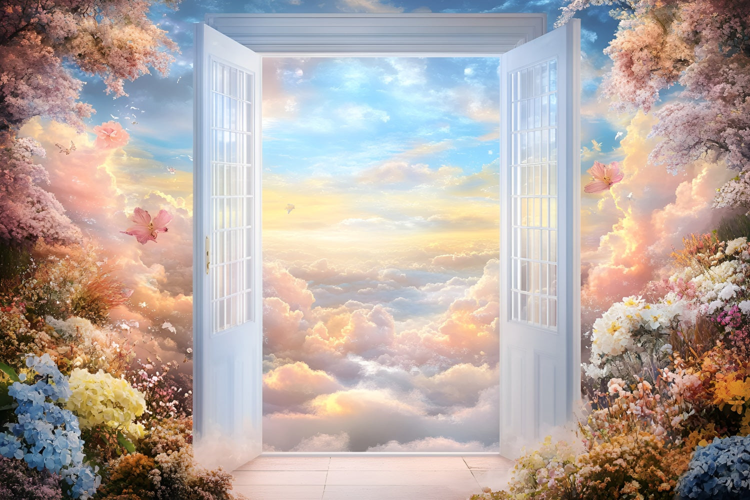 Sky Backdrop Pastel Sky Garden Entrance Backdrop UK GQ57-113