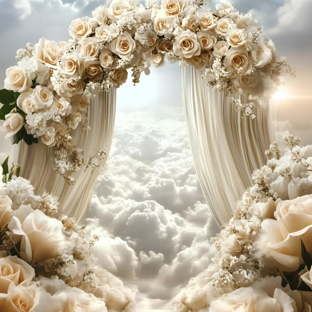 Cloud Photography Backdrop Rose Arch Heaven Backdrop UK GQ57-114