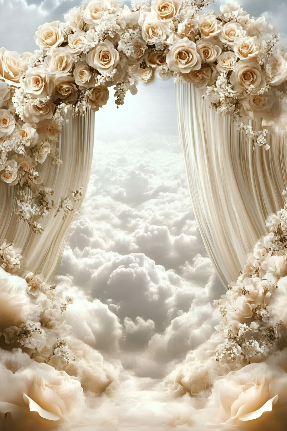 Cloud Photography Backdrop Rose Arch Heaven Backdrop UK GQ57-114