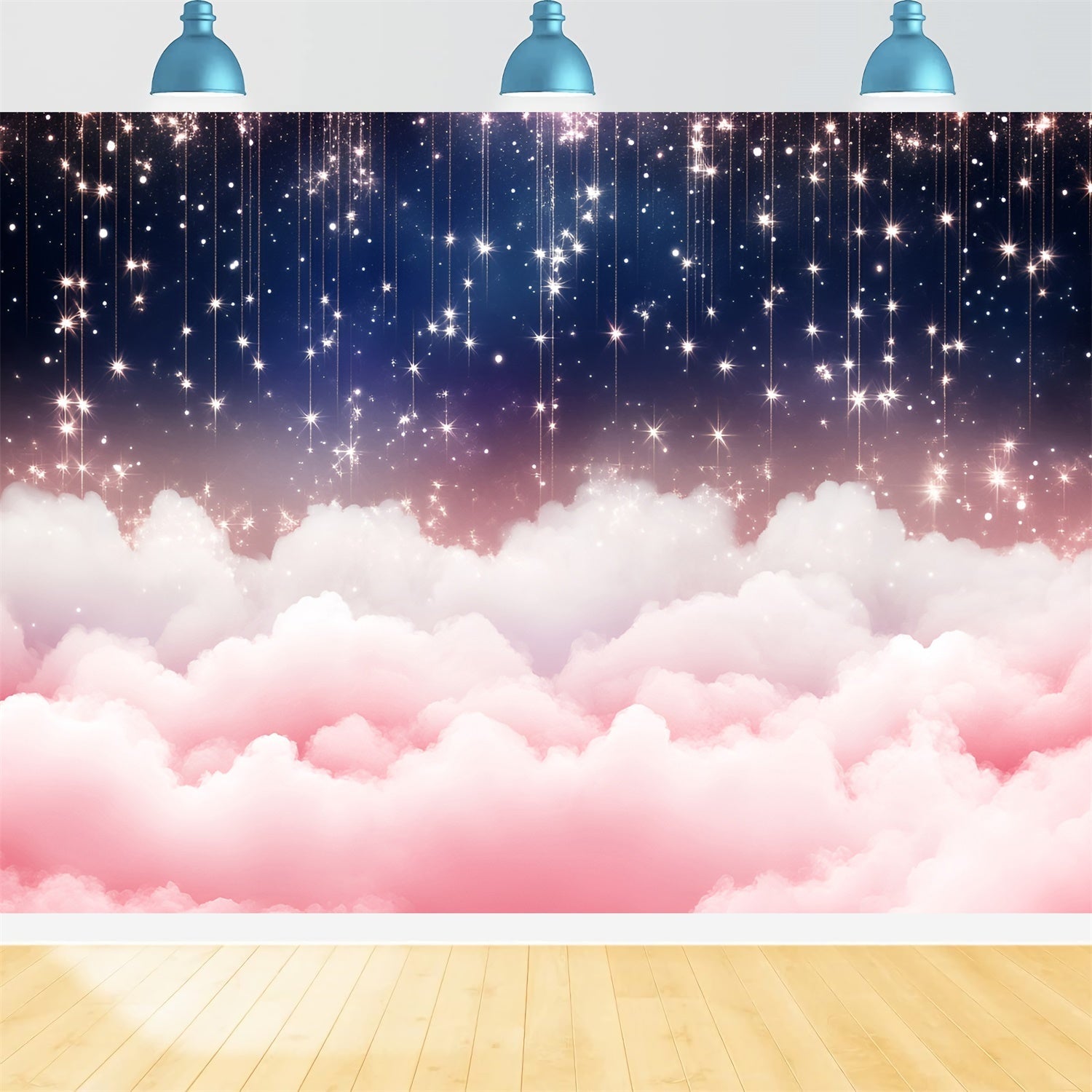 Clouds Photo Backdrop Sparkling Night Cloud Backdrop UK GQ57-117