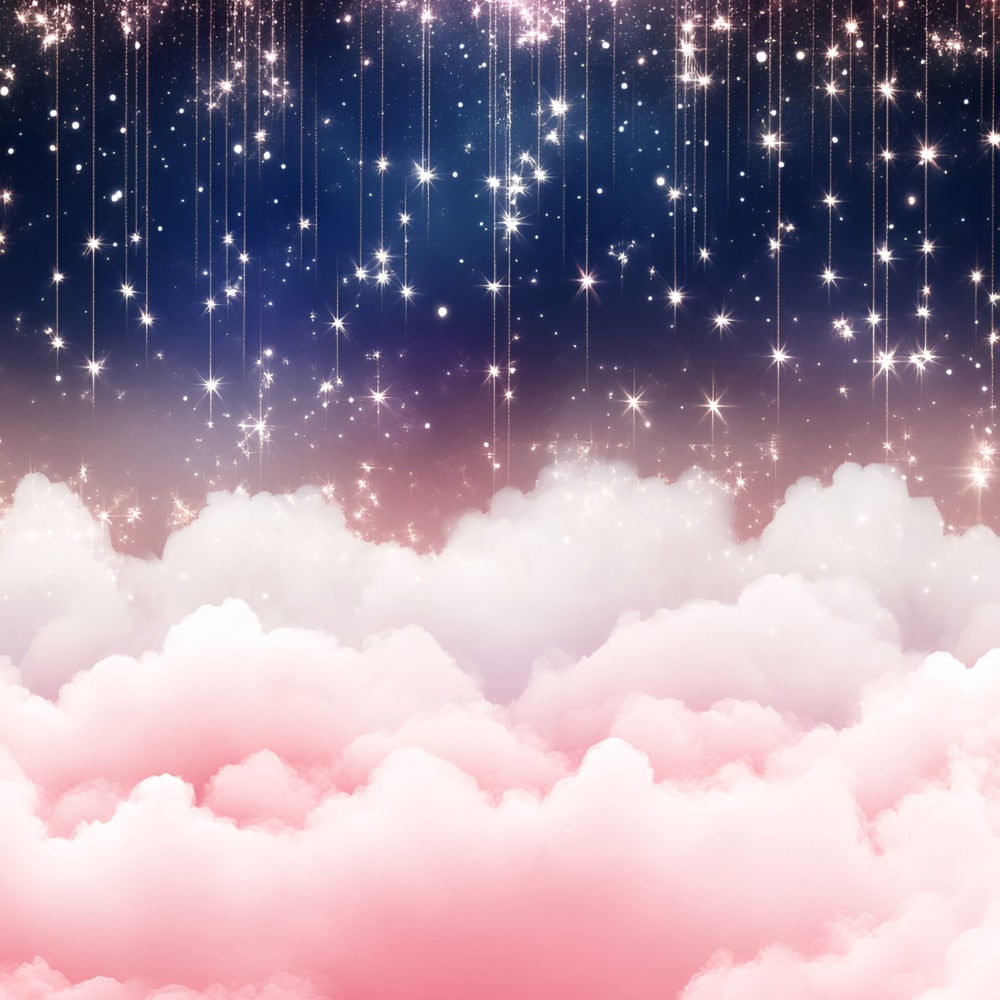 Clouds Photo Backdrop Sparkling Night Cloud Backdrop UK GQ57-117