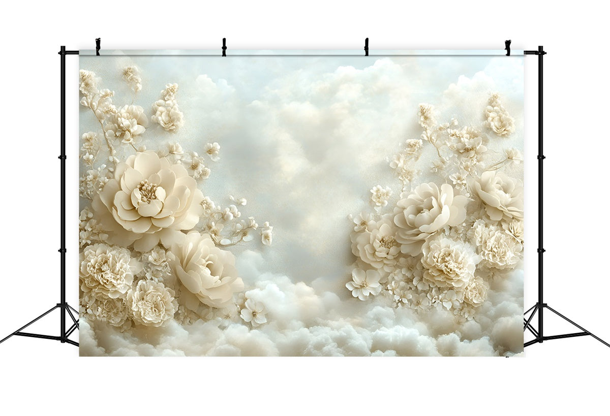 Cloud Photo Backdrop Floating Flowers Dream Backdrop UK GQ57-121