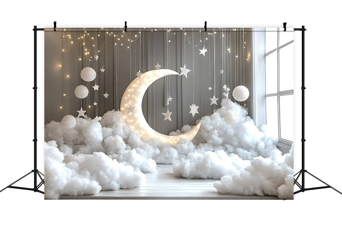 Cloud Backdrops Hanging Stars Moon Setup Backdrop UK GQ57-125
