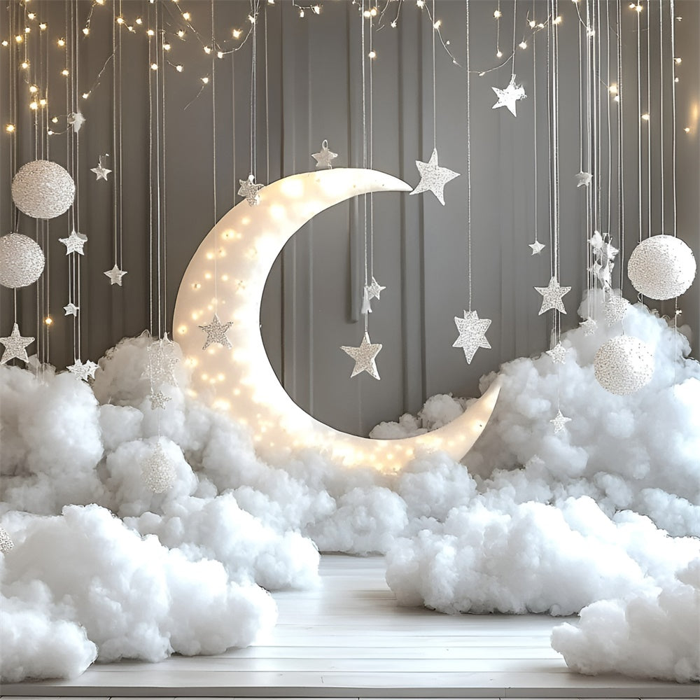 Cloud Backdrops Hanging Stars Moon Setup Backdrop UK GQ57-125
