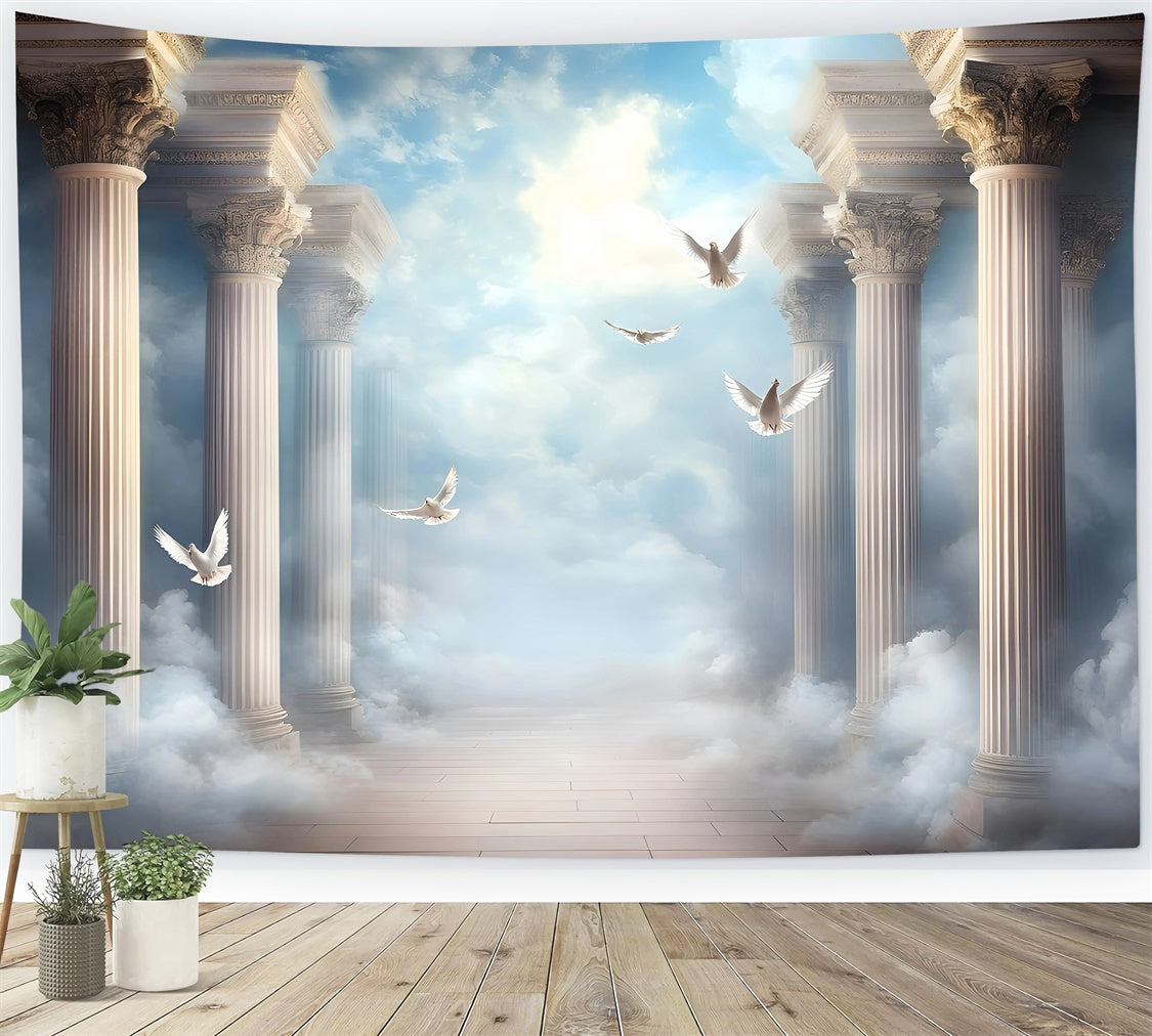 Cloud Backdrops Dove Flight Cloud Temple Backdrop UK GQ57-129
