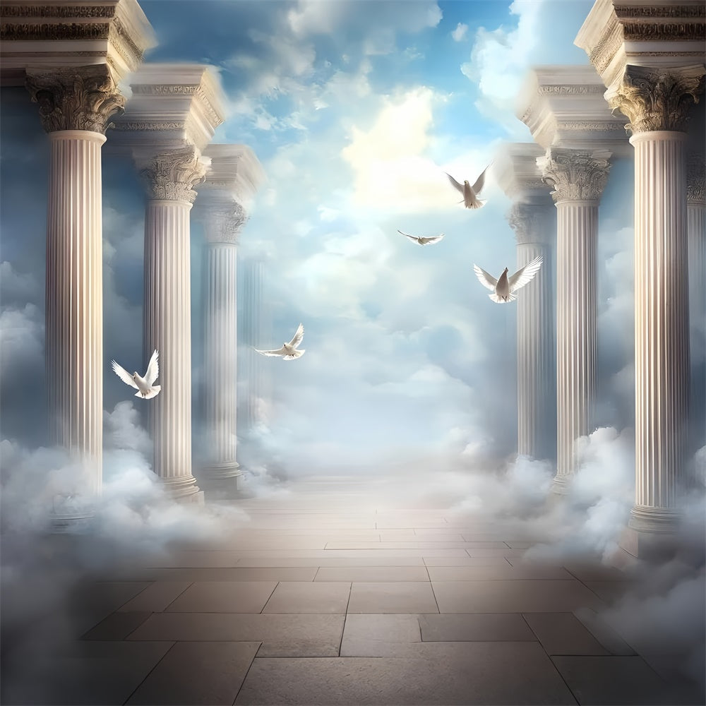 Cloud Backdrops Dove Flight Cloud Temple Backdrop UK GQ57-129
