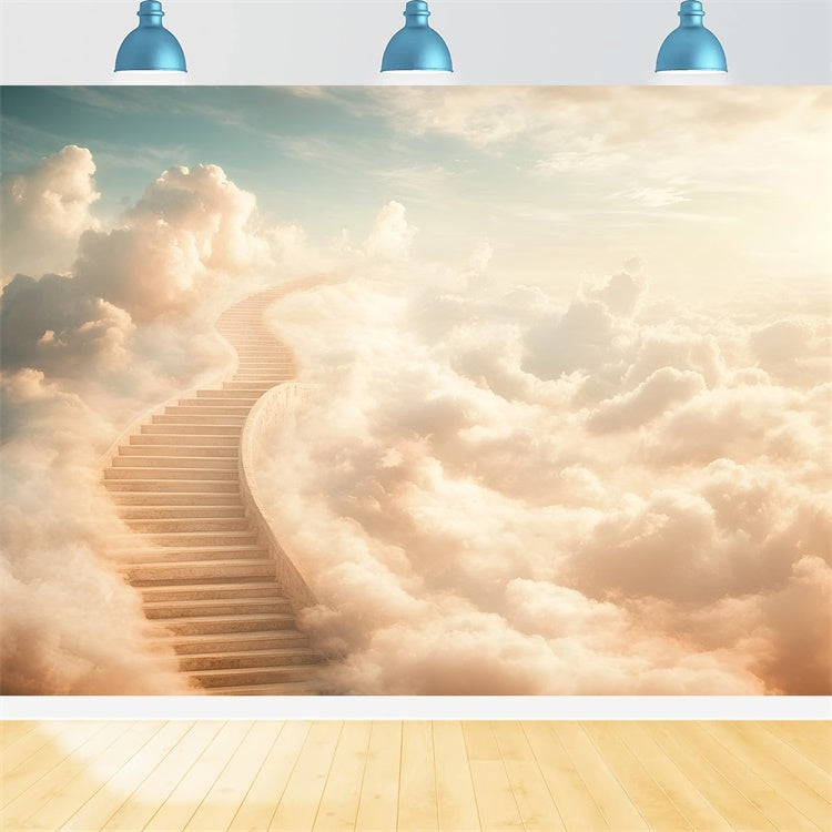 Cloud Photography Backdrop Dreamy Cloud Stairs Backdrop UK GQ57-131