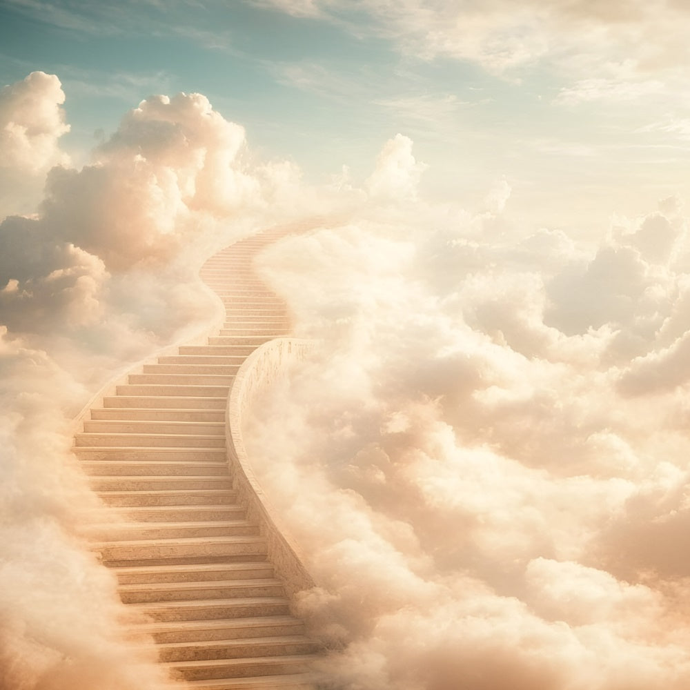 Cloud Photography Backdrop Dreamy Cloud Stairs Backdrop UK GQ57-131