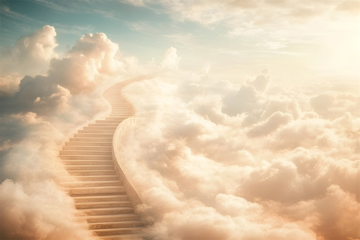 Cloud Photography Backdrop Dreamy Cloud Stairs Backdrop UK GQ57-131