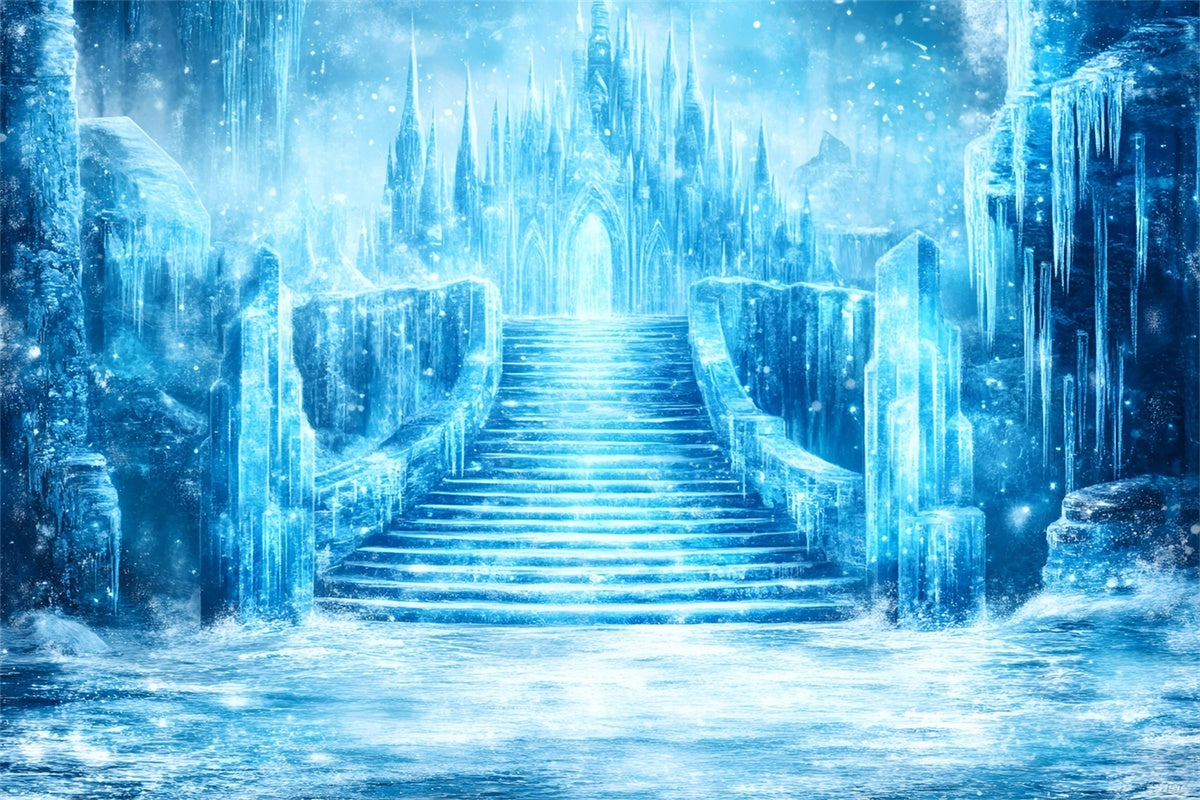 Castle Backdrop Frozen Crystal Palace Winter Backdrop UK GQ57-142