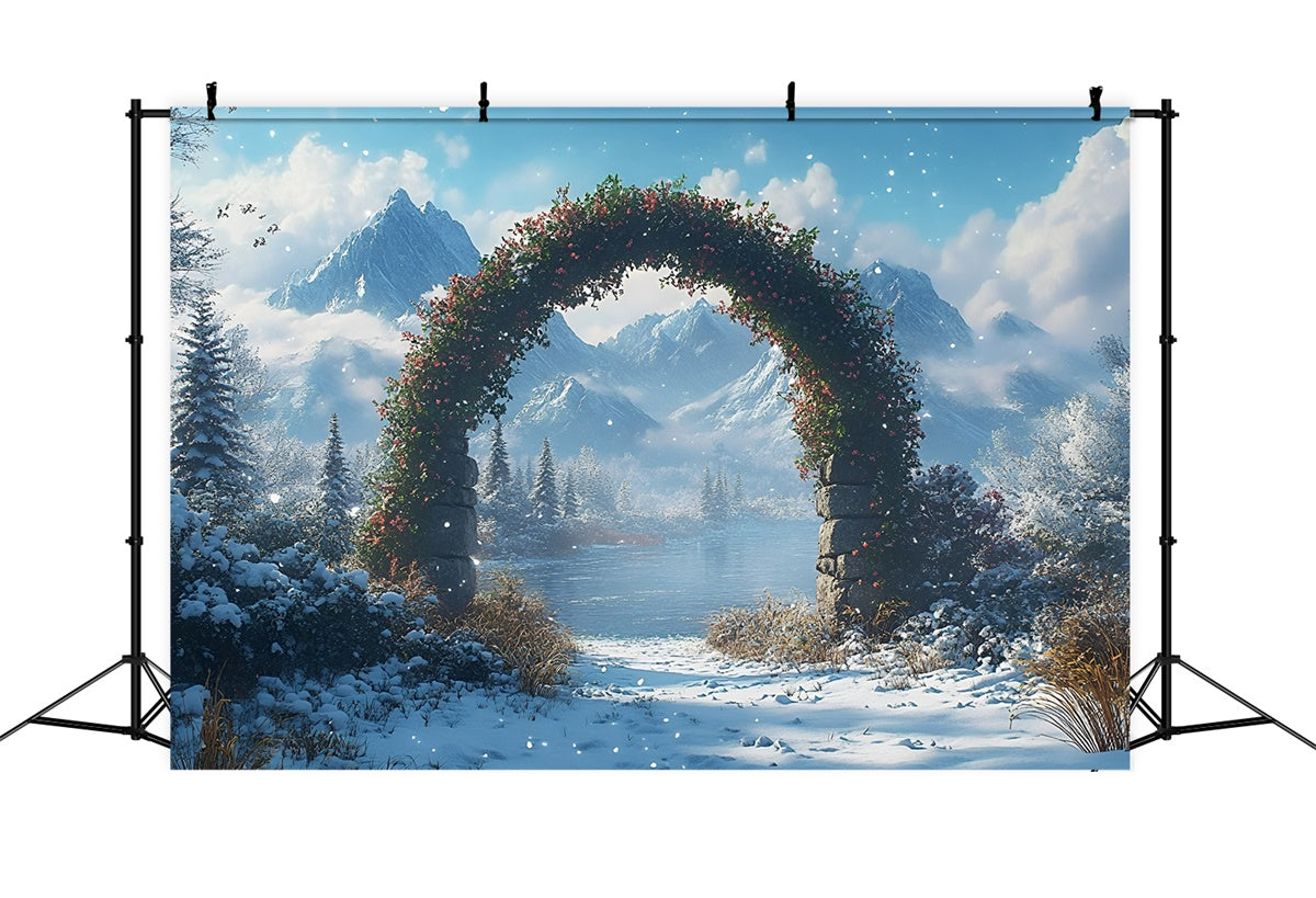 Winter Scene Backdrop Winter Bloom Archway Backdrop UK GQ57-169