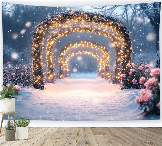 Winter Photography Backdrops Sparkling Rose Trail Backdrop UK GQ57-171