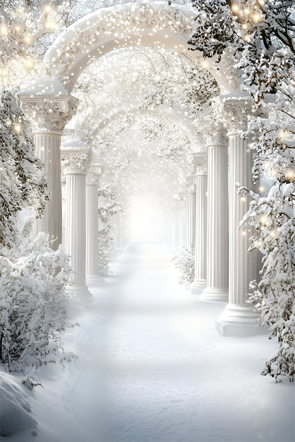 Winter Backdrop Royal Snow Arch Corridor Backdrop UK GQ57-177