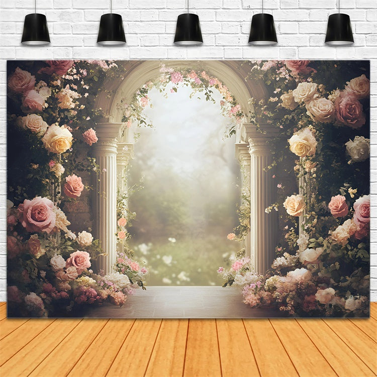 Fine Art Backdrops Romantic Rose Arch Beautiful Backdrop UK GQ57-186